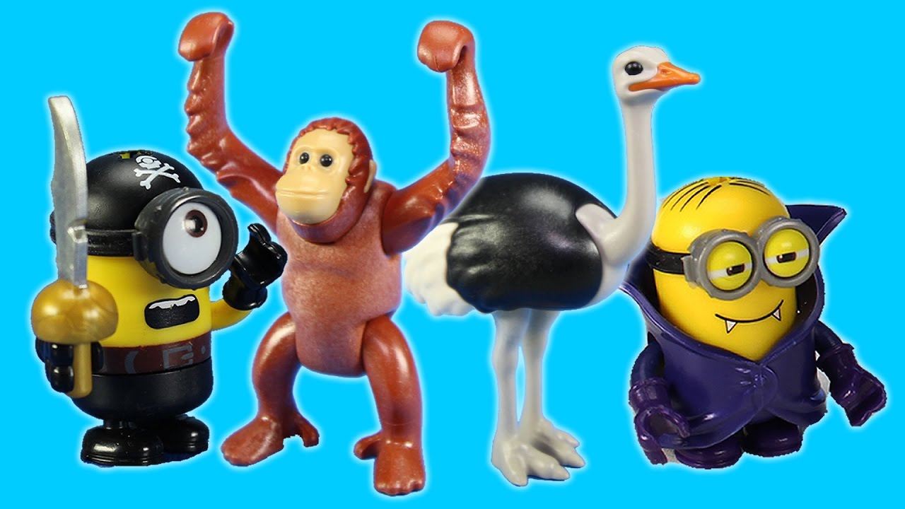 Minions Toys Funny Stop Motion Compilation │Zoo Animals Pirates Halloween - Toy videos for kids