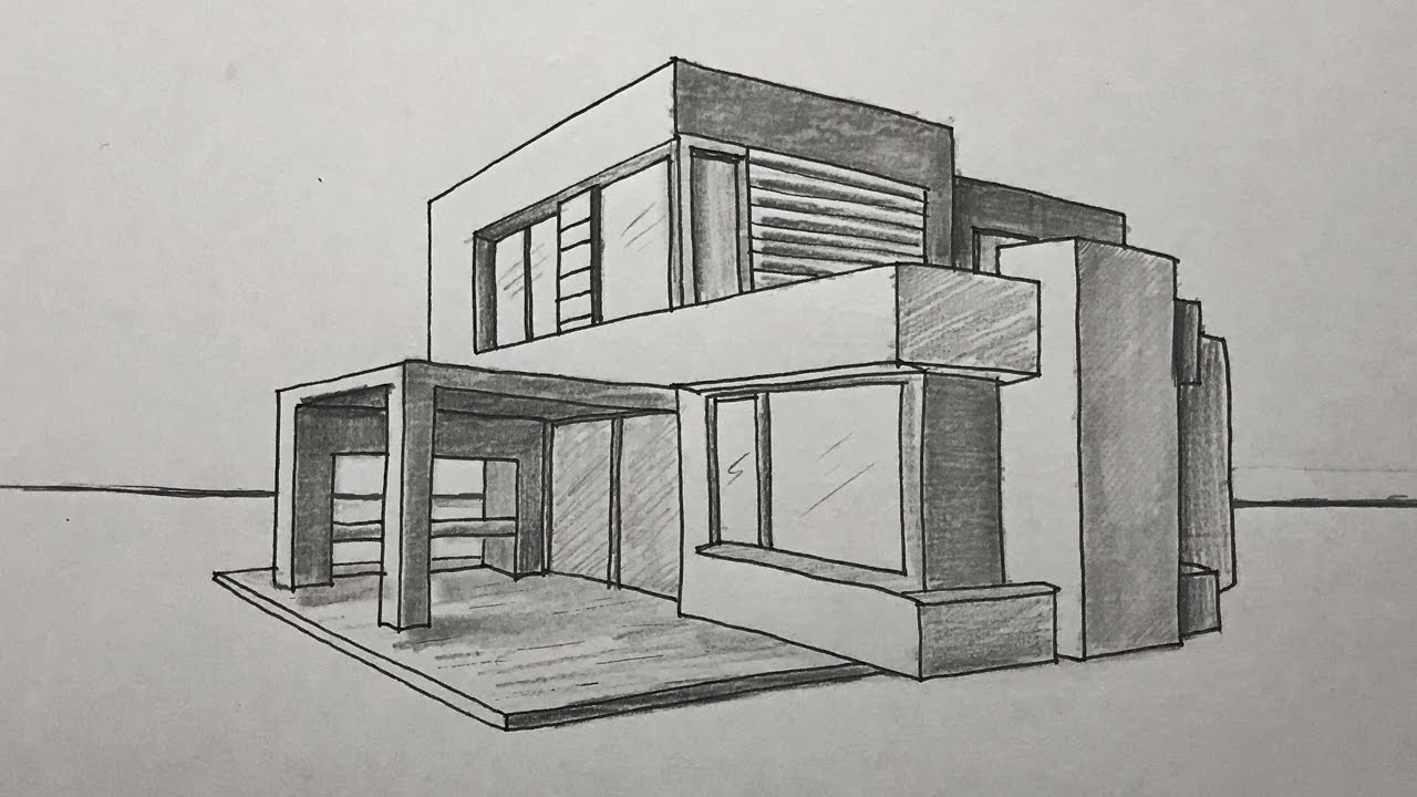 How to Draw a Villa House || Villa Çizimi Nasıl Yapılır