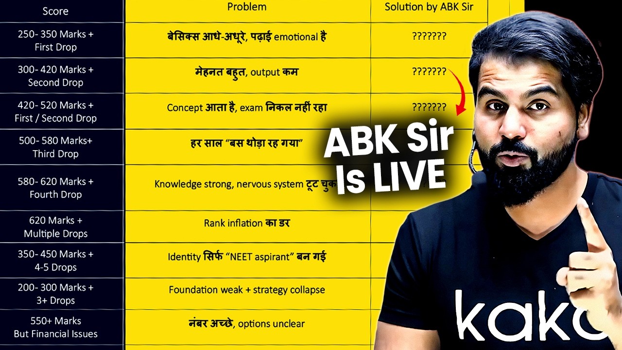 Why NEET Students Fail Even After Hard Work? || ABK Sir is LIVE  #neet