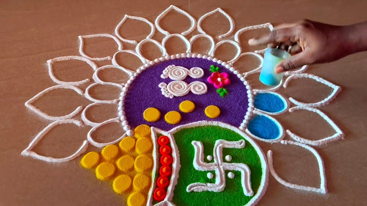Shubh Dhanteras big rangoli 2025. Easy dhanteras rangoli. Dhanteras Special rangoli. Diwali rangoli
