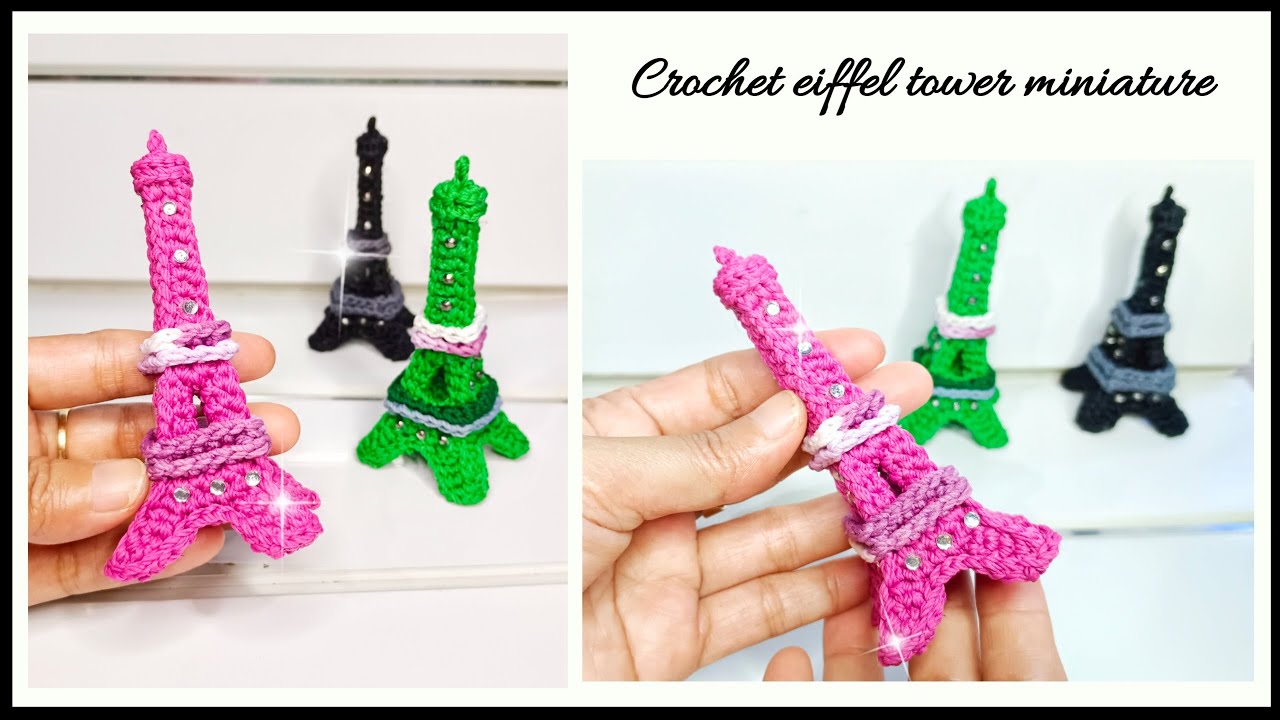Crochet eiffel tower miniature || diy crochet