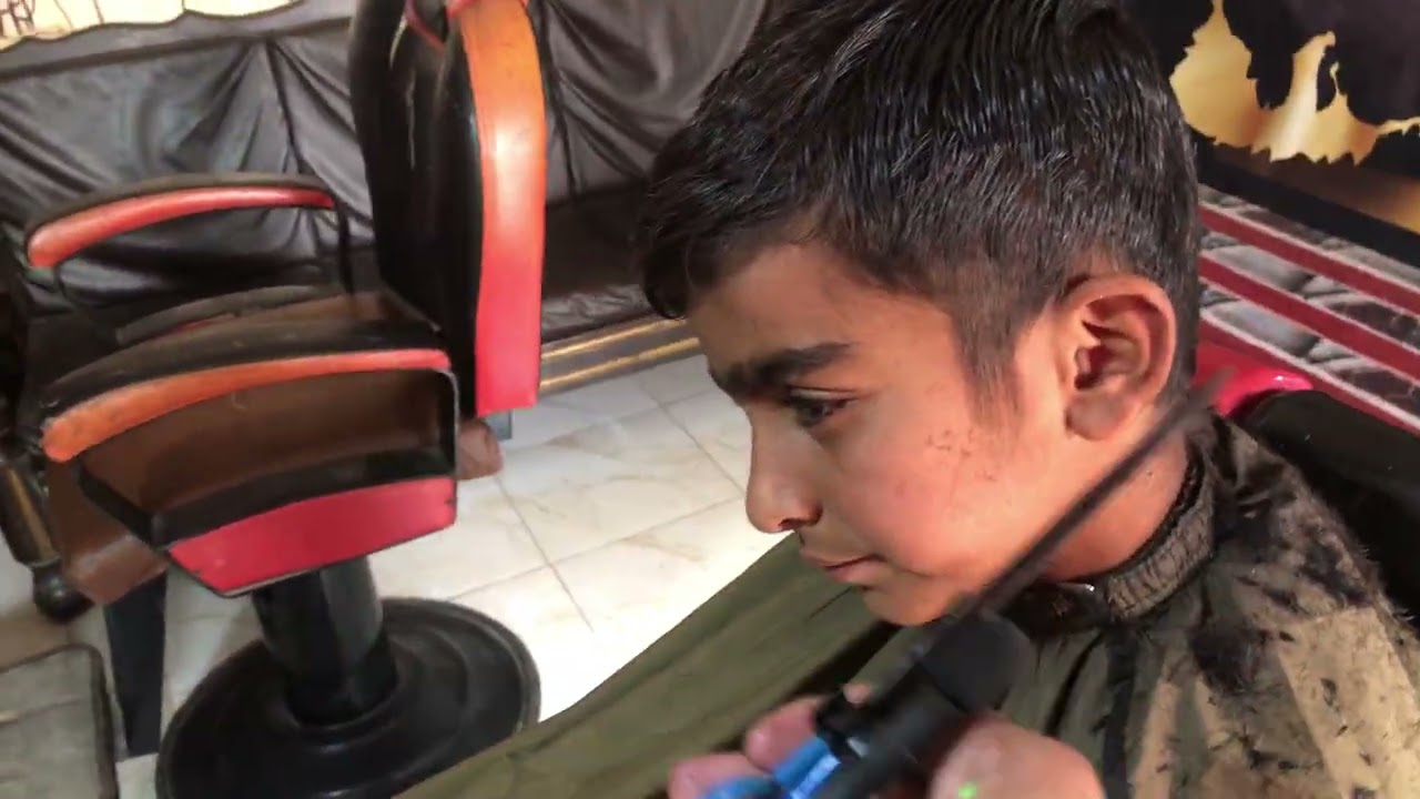 Barber cutting hair with scissors boy💈tutorial videos 