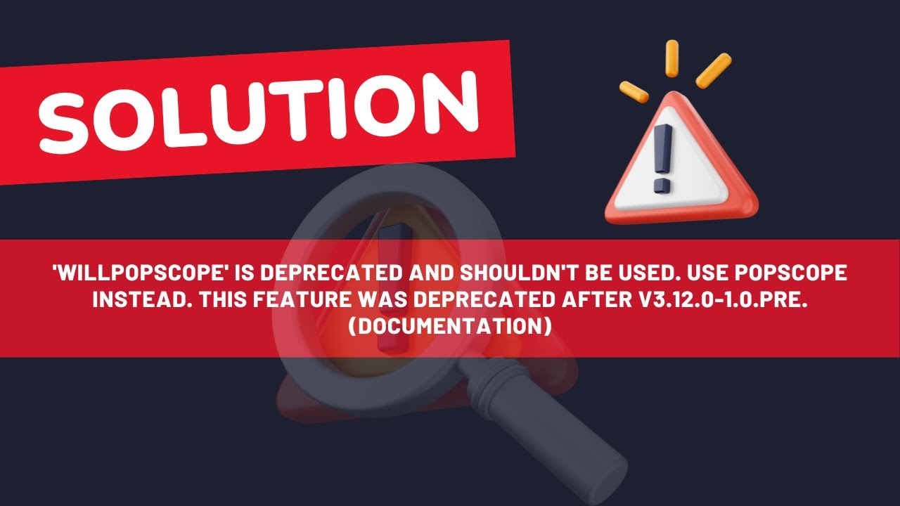 WillPopScope is deprecated and shouldn't be used. Use PopScope instead. This feature was deprecated