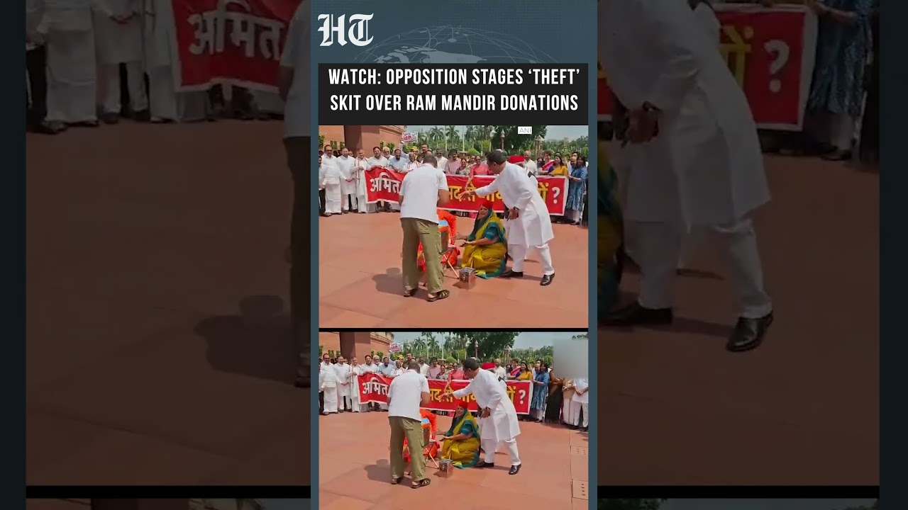 Rahul Gandhi Leads The Opposition Protest Over Ayodhya Ram Mandir Donation Row | #shorts