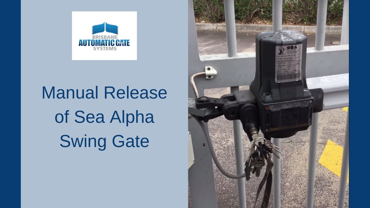 Manual Release of Sea Alpha Swing Gate Operator/Motor/Opener