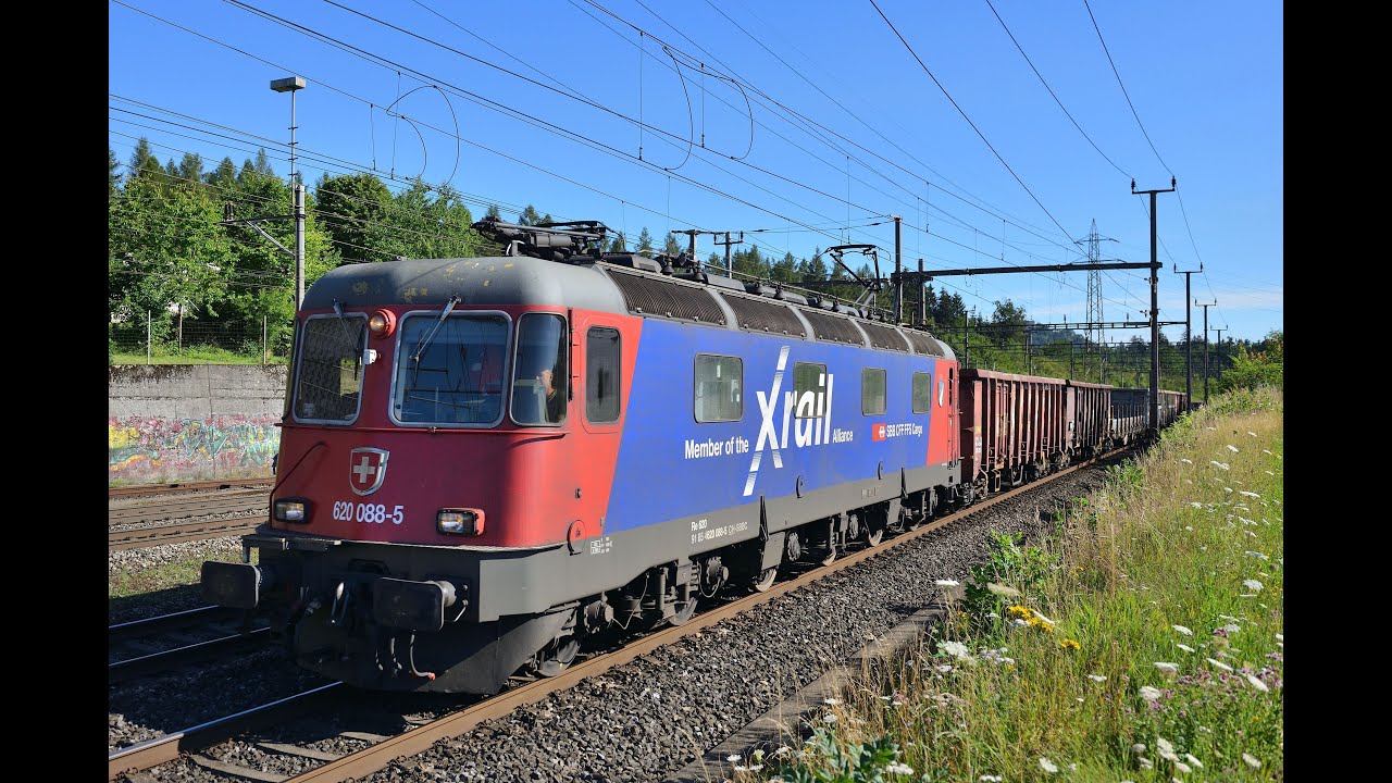 Bahnverkehr Othmarsingen 7.7.22: SBB Re 6/6 X rail, Re 460, Re474, railCare, BLS Vectron, DB,