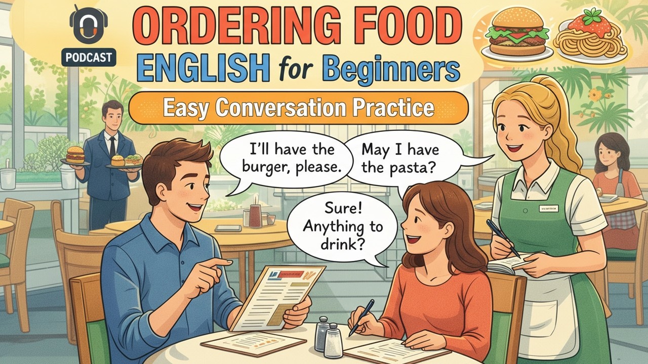 Ordering Food English for Beginners | Easy Conversation Practice | Easy English Podcast