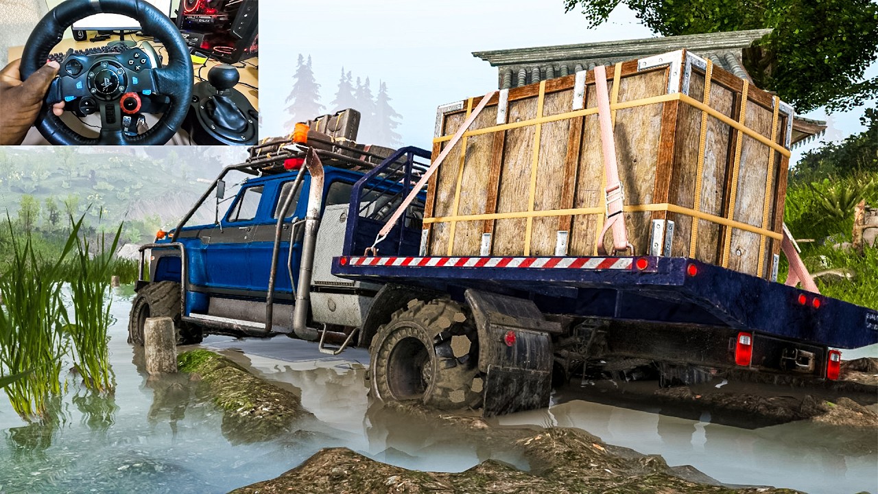 Ford F750 4WD Extreme Off Road in Spintires China Adventure with Steering Wheel
