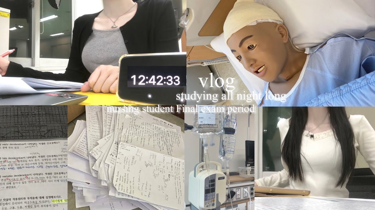 eng) 간호대생vlog 다시 찾아온 밤샘 시험기간 24h밀착 브이로그 (feat공부법,순공시간)Korean Nursing Student studying all night long