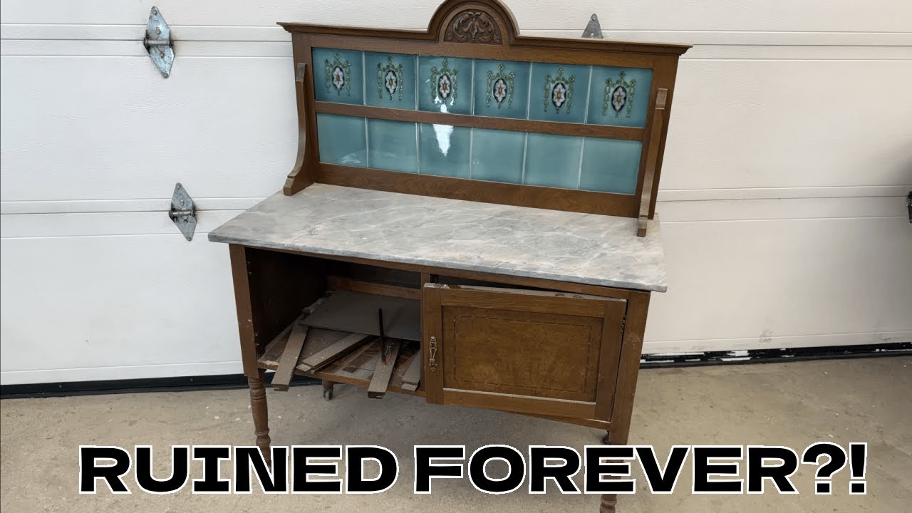 YIKES!! Antique "repaired" with PLYWOOD and CONTACT CEMENT 😬🫣