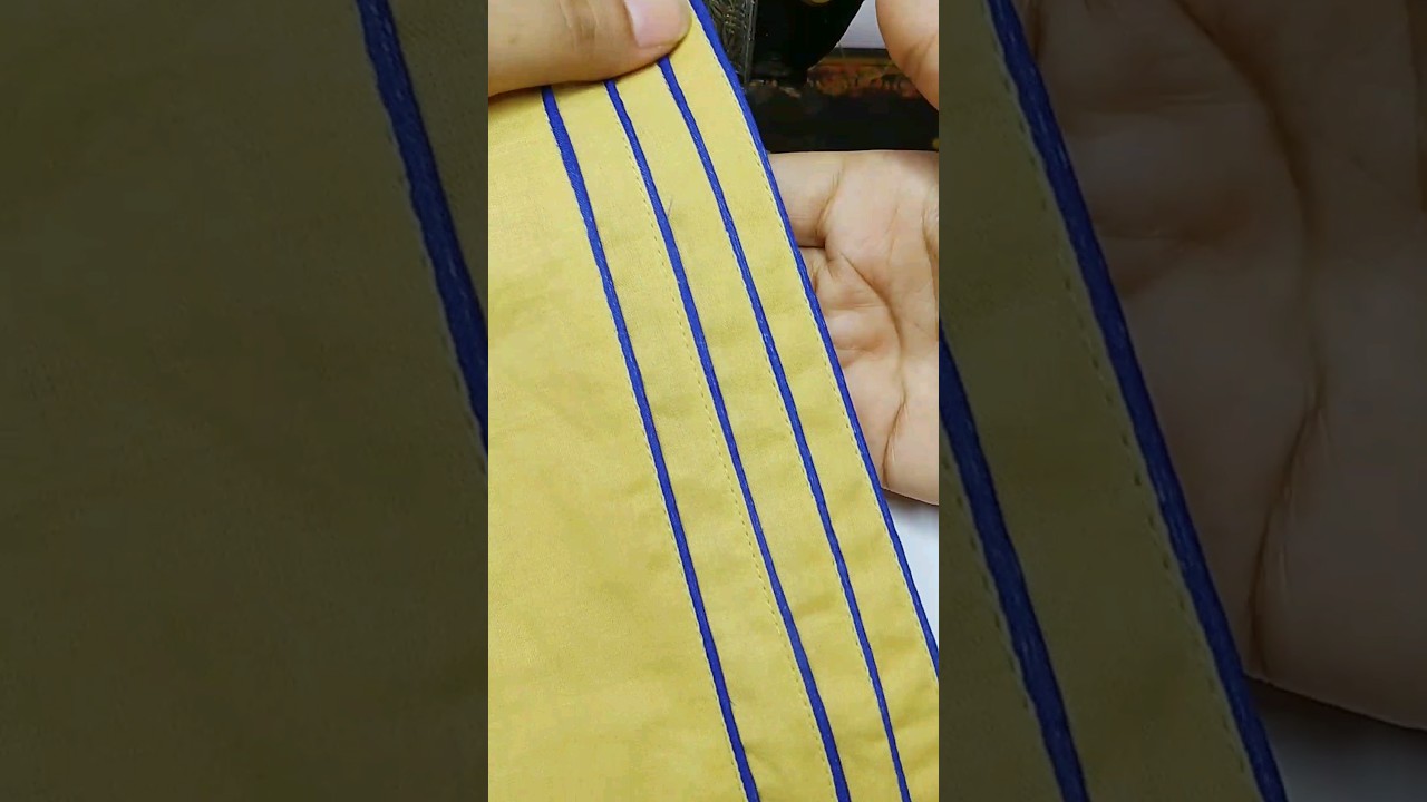 Piping Sleeves Design Using Sewing Tips And Tricks #shorts #shortsfeed #sewinghacks