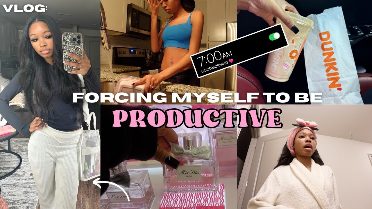forcing myself to be PRODUCTIVE | waking up early + buying gifts + at home chai latte + more