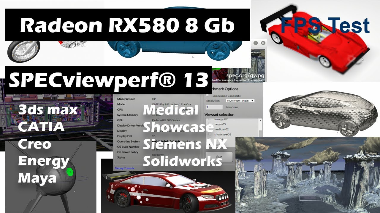 AMD Radeon RX580 8Gb (Laptop) SPECviewperf 13 fps test