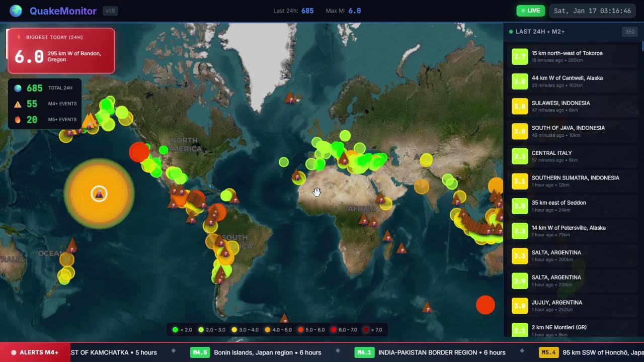 🔴 LIVE 24/7 - Real-Time Earthquake Monitor | Global Seismic Activity | #earthquake #live