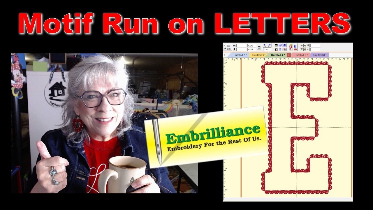 Lace Motif on Letters using Embrilliance