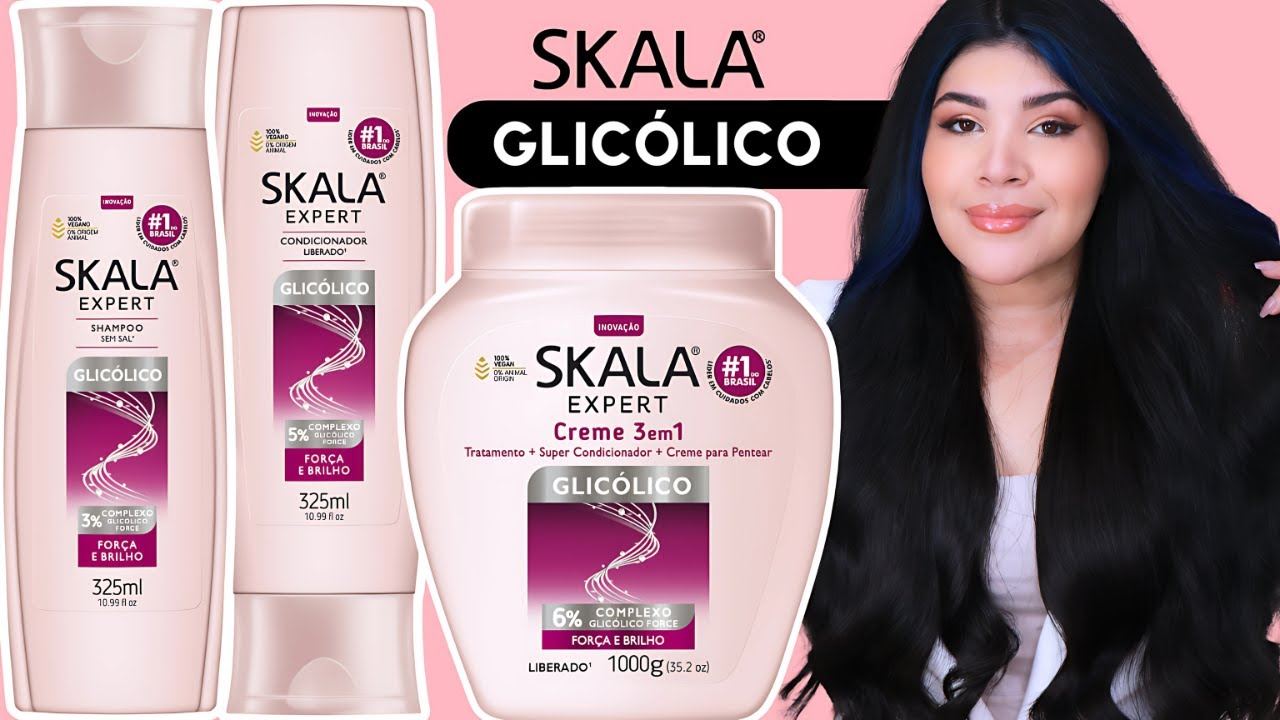 🩷 SKALA GLICÓLICO: Hidratação inovadora para cabelos mais fortes e brilhantes [Vegano]