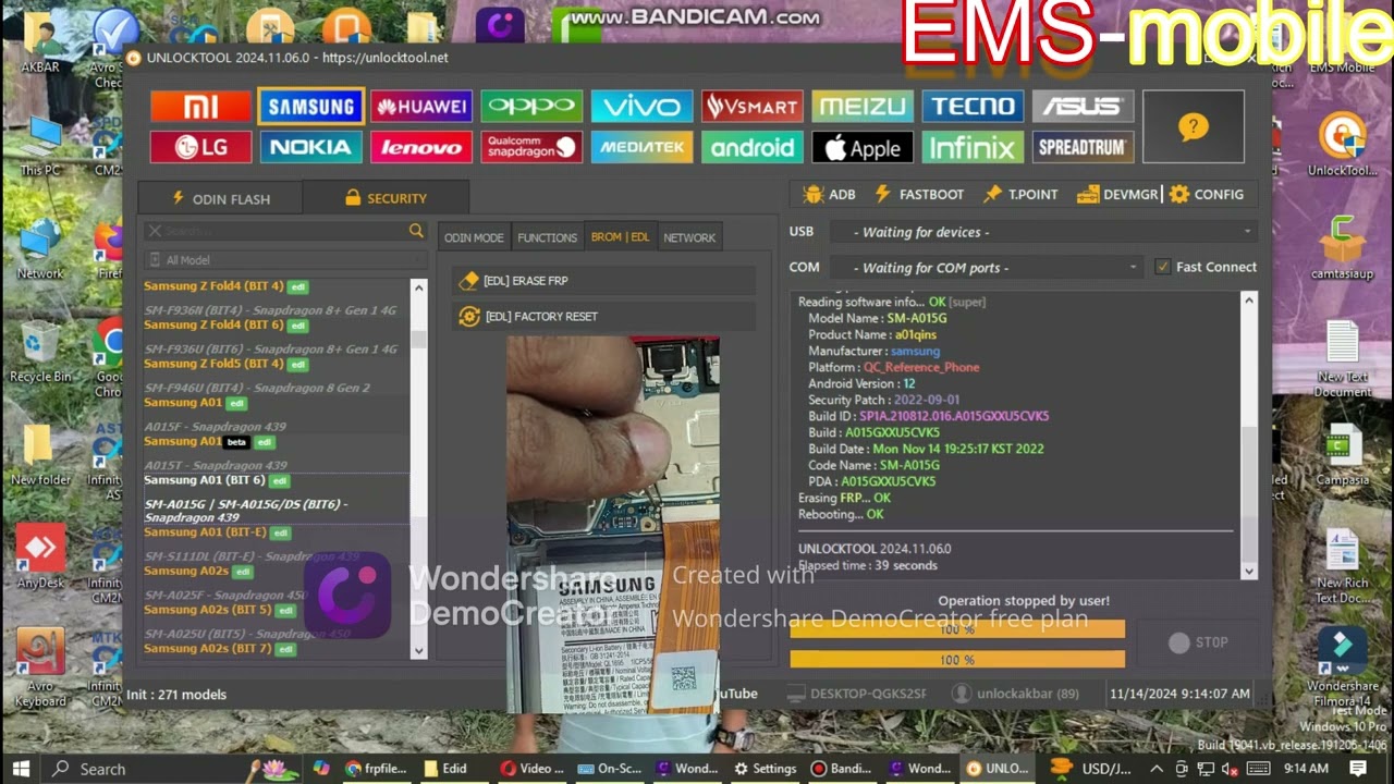 Samsung A01 [SM A015F] Fomatt | Pin Lock | Password Lock | Google Lock | Frp Lock Bypass Unlock Tool