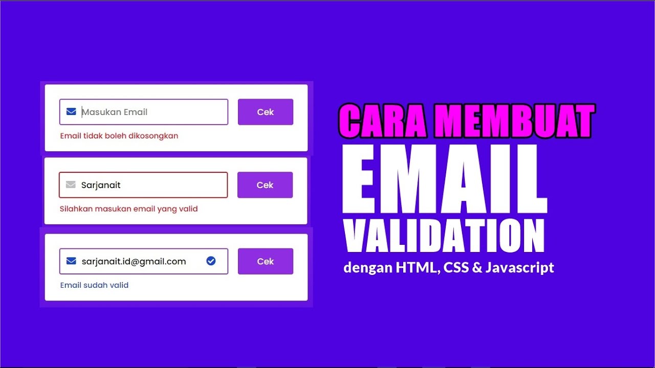 Membuat Email Validation dengan HTML, CSS dan Javascript