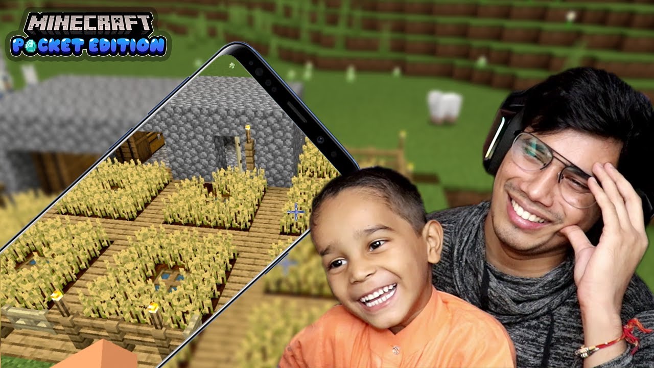 My 5 Years Old Brother Plays Minecraft Mobile 😍
