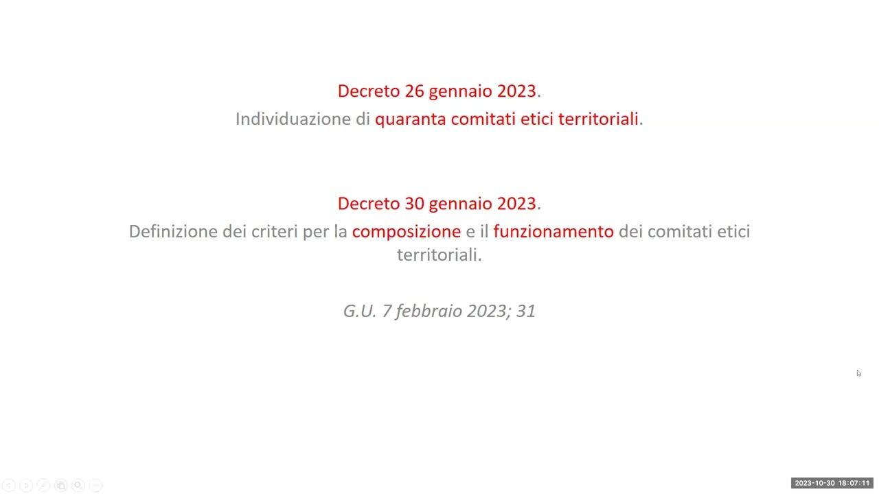 Webinar #2 - I Comitati Etici Territoriali e il ruolo di controllo sulle sperimentazioni