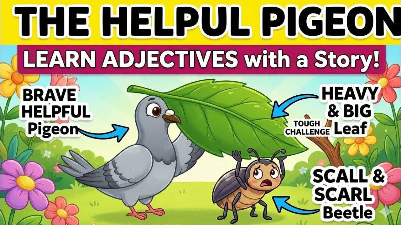 The Helpful Ant | English Moral Story with Adjectives in Urdu &Hindi #englishstoriesforlearners  