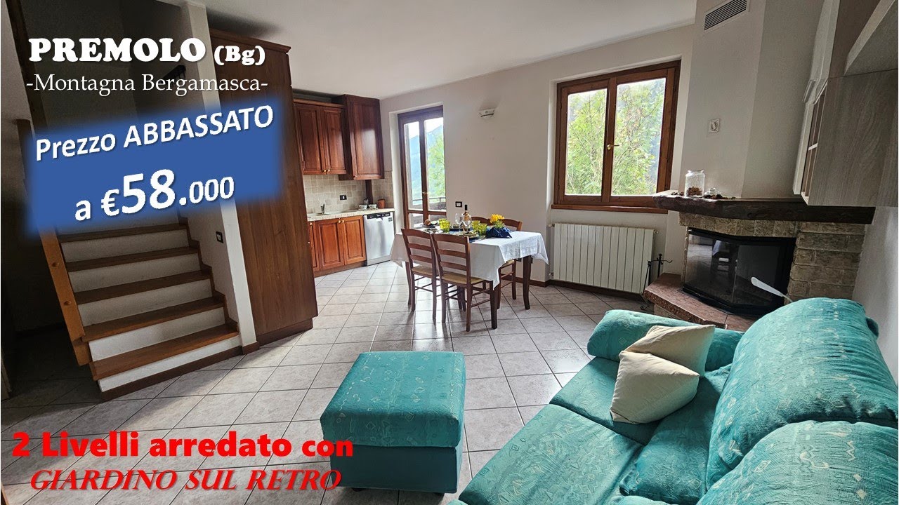 NON PIÙ DISPONIBILE: ALTA VALLE SERIANA - PREMOLO (BG), 2 livelli con giardino sul retro