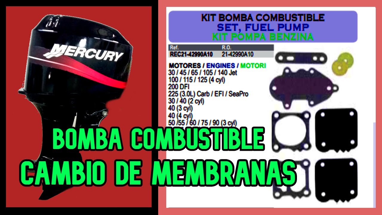 🔧Cambio de MEMBRANAS BOMBA COMBUSTIBLE MERCURY 50 | Change of MERCURY FUEL PUMP MEMBRANES