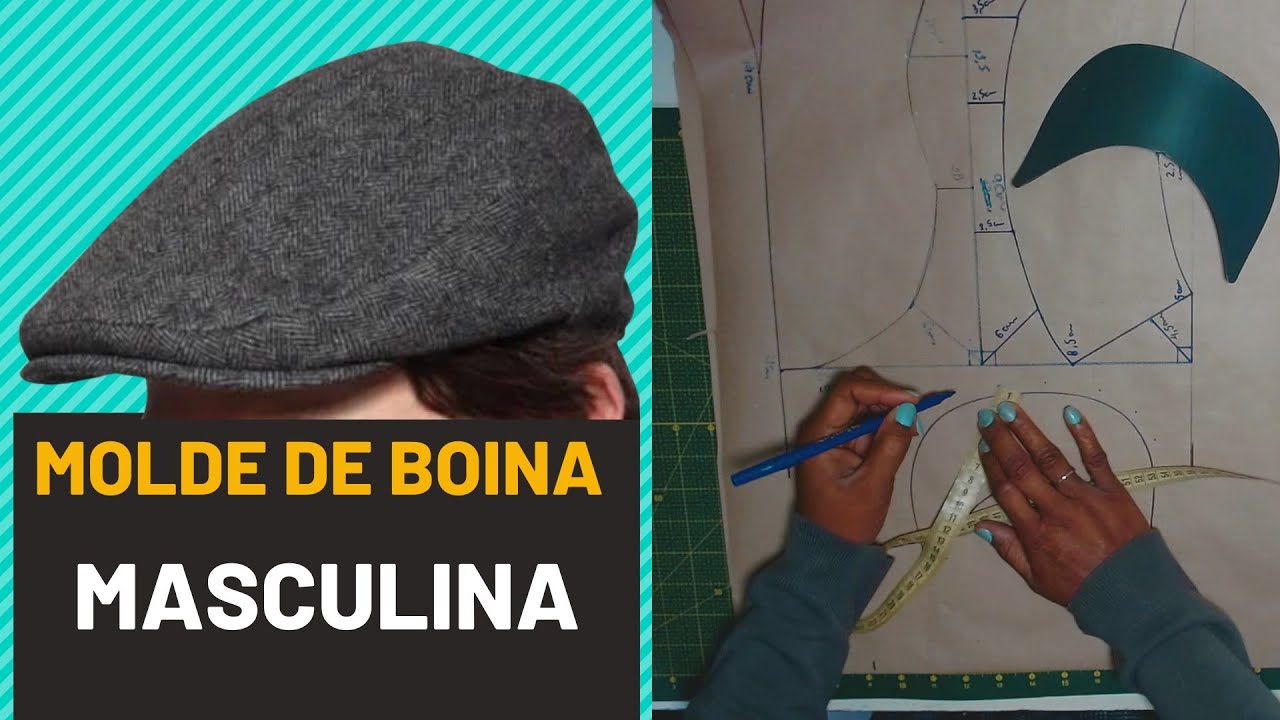 MOLDE DE BOINA ITALIANA MASCULINA - SIMPLES E LINDA! Passo a passo.