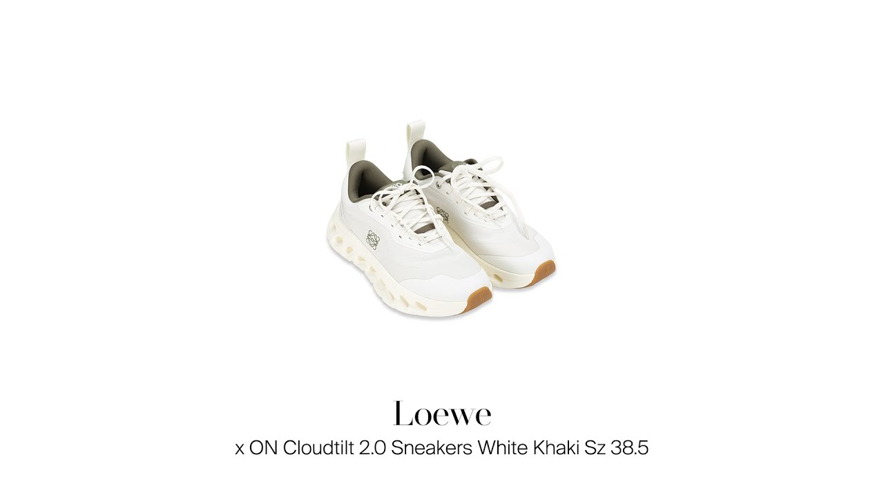 Titip Jual Tas Branded Second: Loewe x ON Cloudtilt 2.0 Sneakers White Khaki Sz 38.5