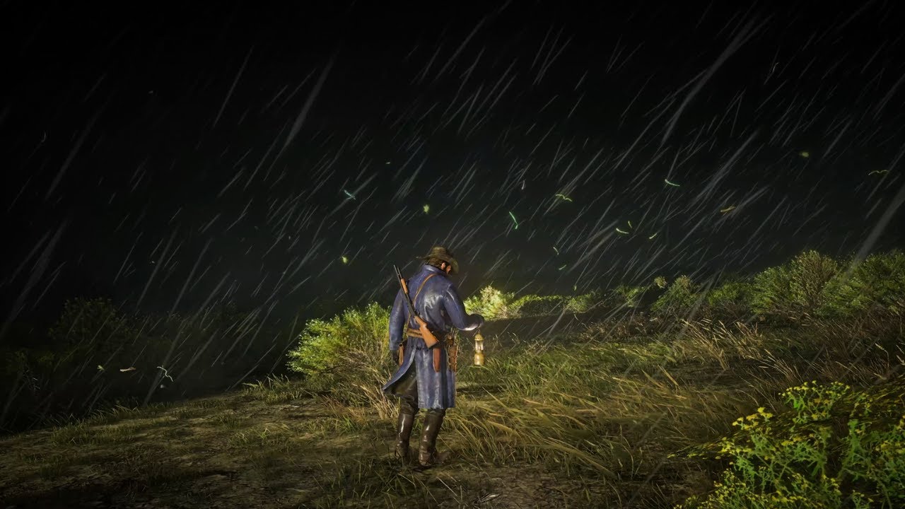 🌧️ Arthur Morgan's Night Walk Through Thunderstorms | Red Dead Redemption 2 | RDR2 ASMR