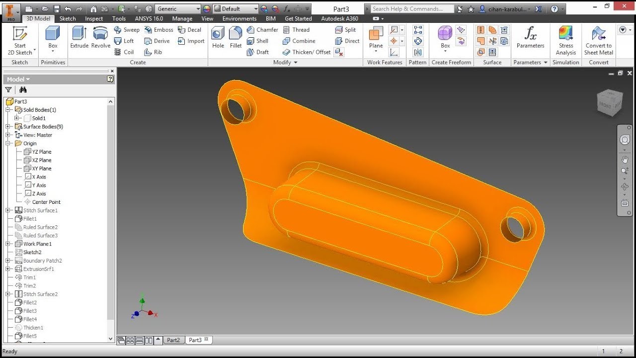 Autodesk Inventor Basics of Surfaces