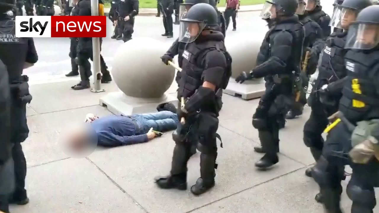 US protests: Two Buffalo police officers charged with assault