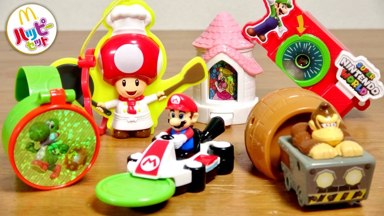 USJがハッピーセットで登場！楽しすぎる全６種 こうらをとばそう!マリオカート・ジャングルへ飛び出そう!ドンキーコングのトロッコ・土管をのぞいてぼうけん!スーパー・ニンテンドー・ワールド