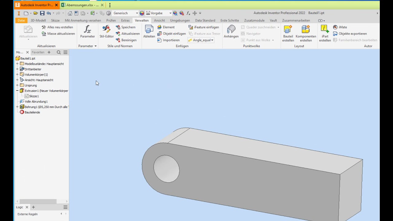 Inventor Parameter mit Excel steuern