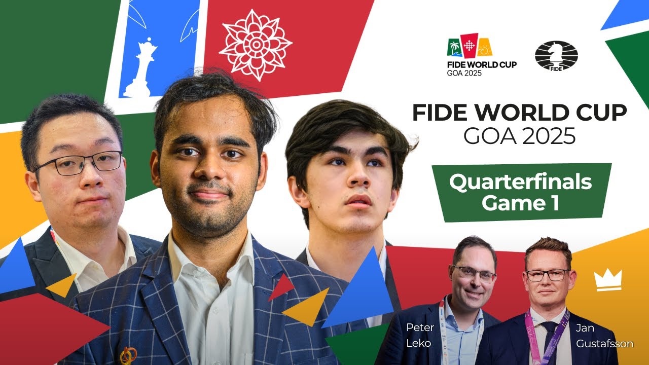 Chess ♟ | FIDE World Cup 2025 | Quarterfinals | Game 1 | ft. 🇮🇳Erigaisi, 🇨🇳Wei, 🇺🇿Sindarov and more
