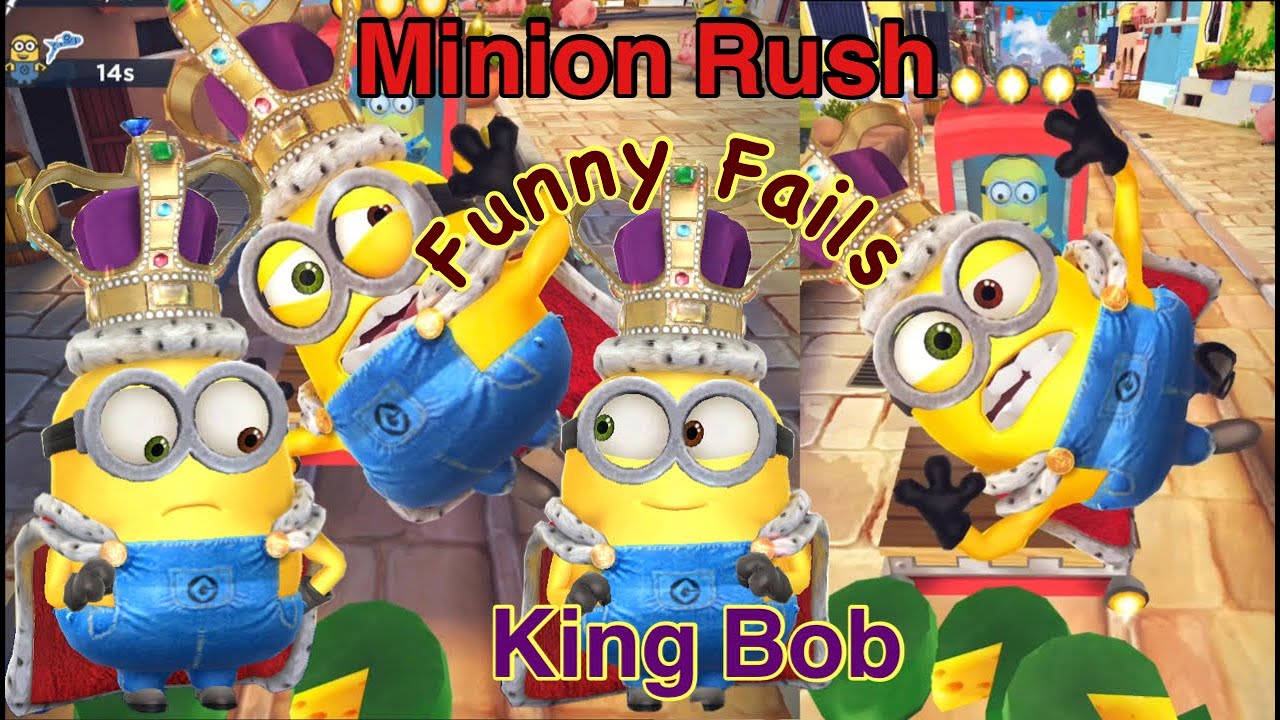 Minion Rush Funny Fails in All Locations with Minion Rush King Bob Costume