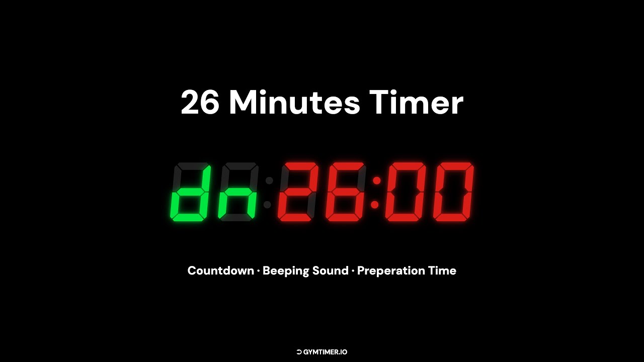 26 Minutes Timer Counting Down for CrossFit/Gym/Training/Fitness [LCD/BEEP/NO MUSIC]