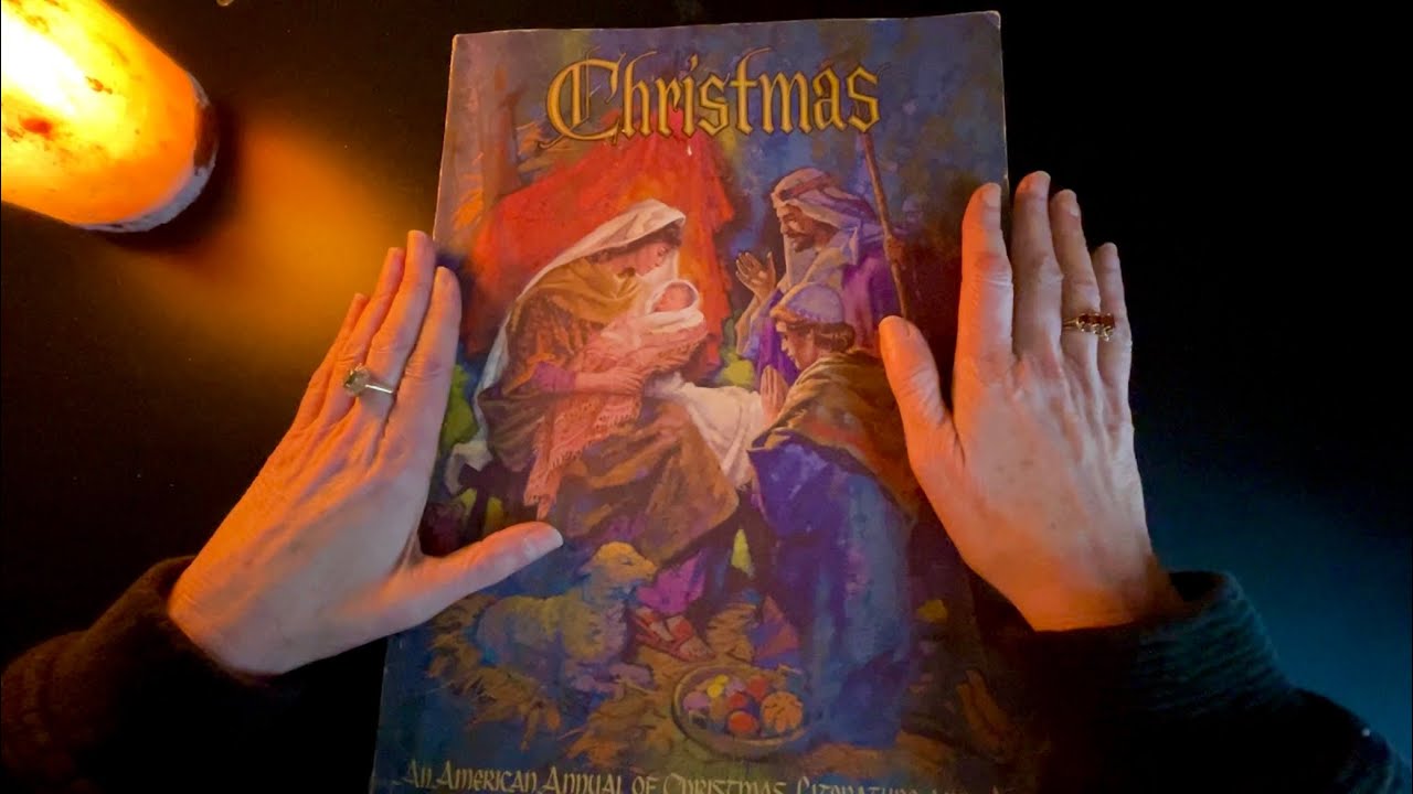 Vintage Christmas Book ASMR | Page Turning and Cozy Reading