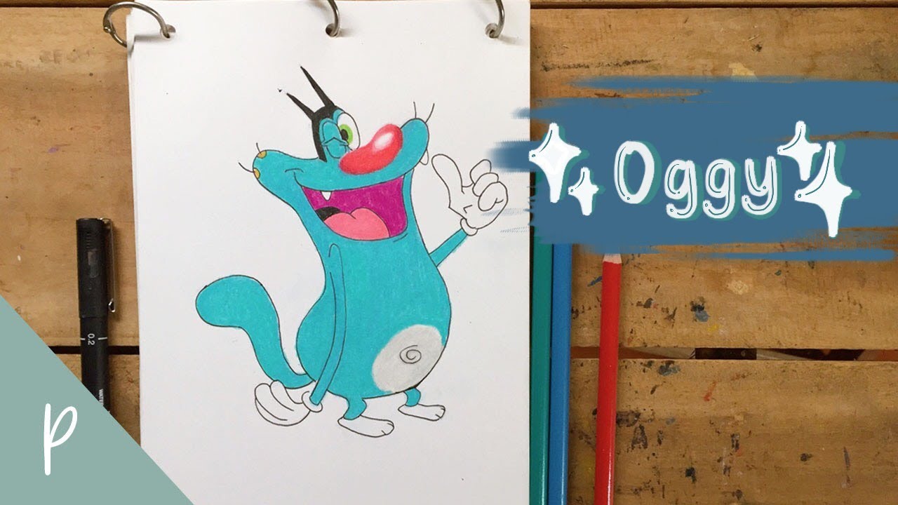 How to draw Oggy from Oggy and the Cockroaches [TUTORIAL]