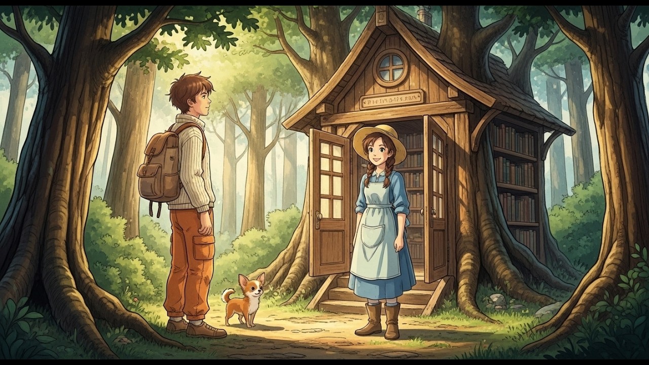 The Secret Forest Library | Ghibli Style ASMR | A Healing Journey with Han & Popo
