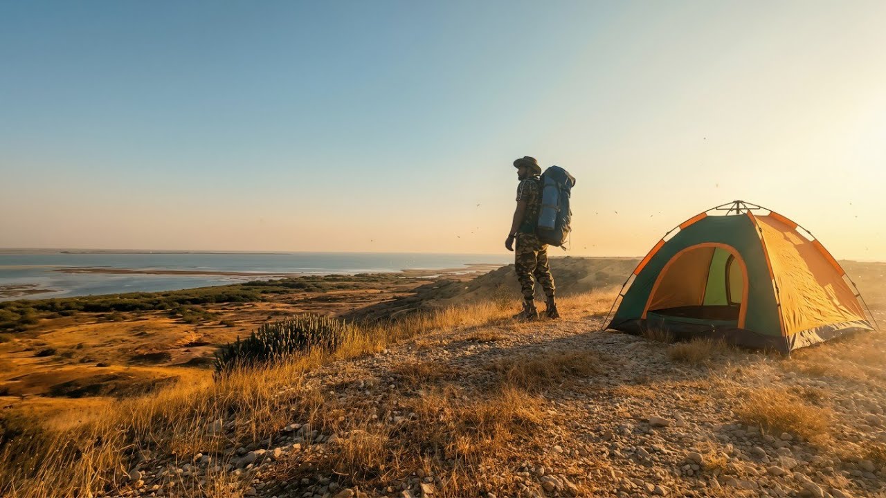 On The Top Of A Big Mountain Camping Cooking Above Everything