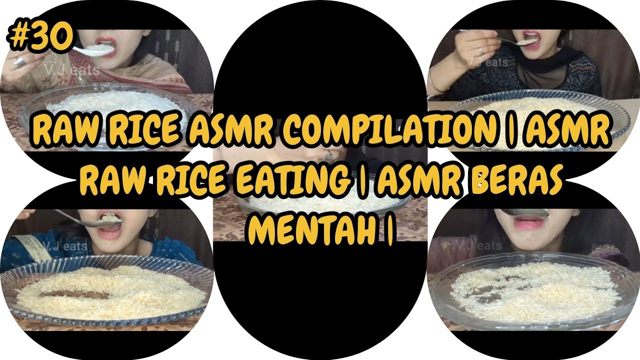 RAW RICE ASMR COMPILATION | ASMR RAW RICE EATING | ASMR BERAS MENTAH |