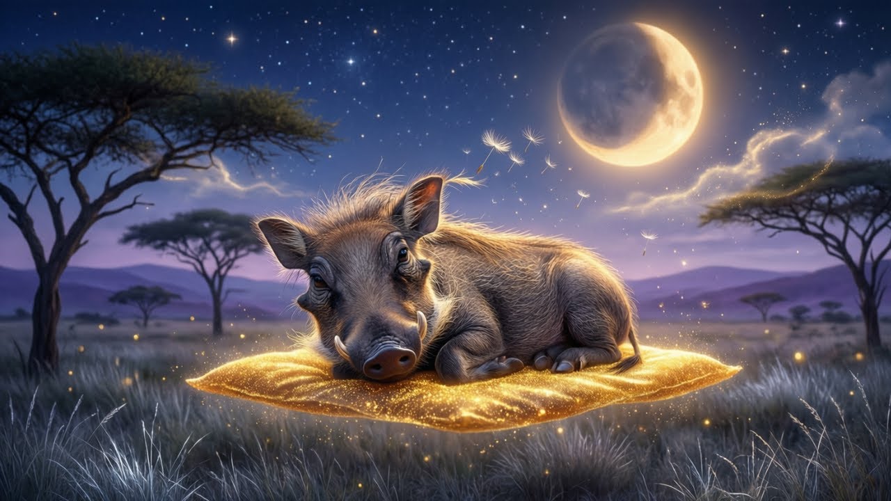 Bedtime Story for Kids: The Muted Mocha Warthog and the Bed of Stardust | Bedtime Dreamy Paws