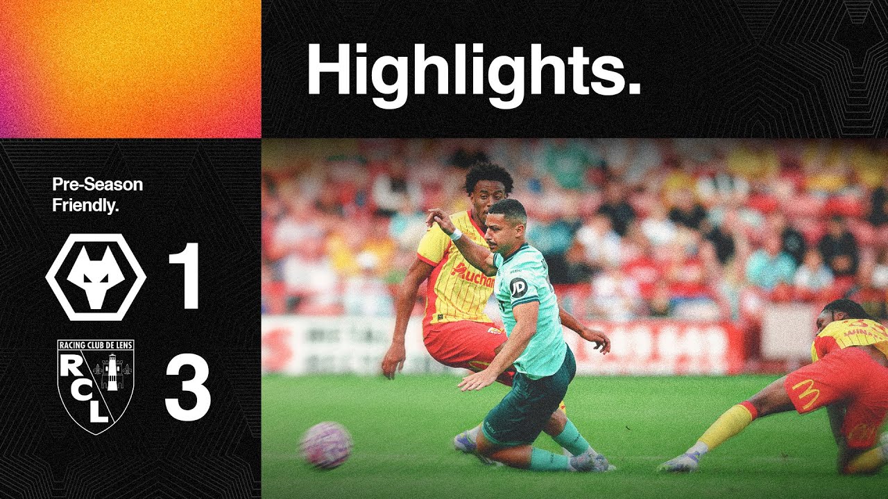 Guedes scores in RC Lens defeat | Wolves 1-3 RC Lens | Highlights