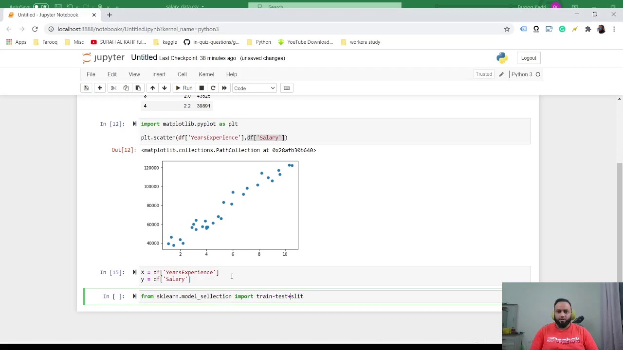 4 - Splitting the train test data using sklearn
