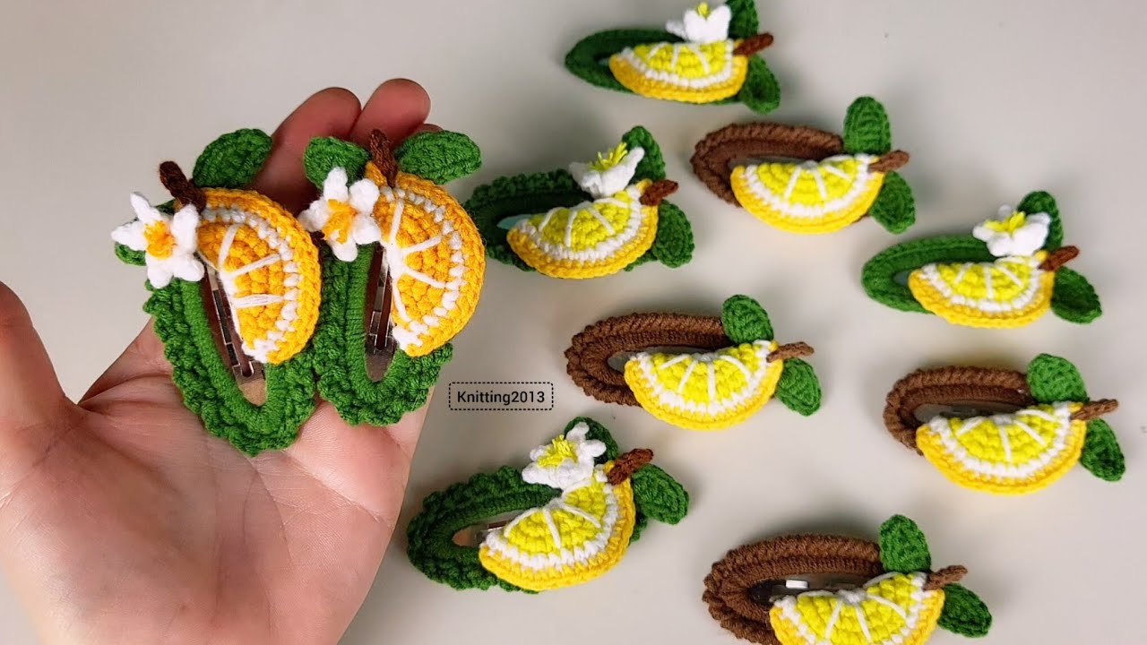 Knitting Pattern That Earns Money From Home: Fruit-Shaped Hair Clips 🍊🍋