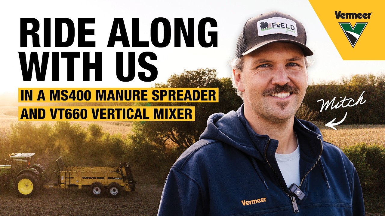 OUR FIRST VIDEO! Ride along in a Vermeer MS400 manure spreader and VT660 vertical mixer