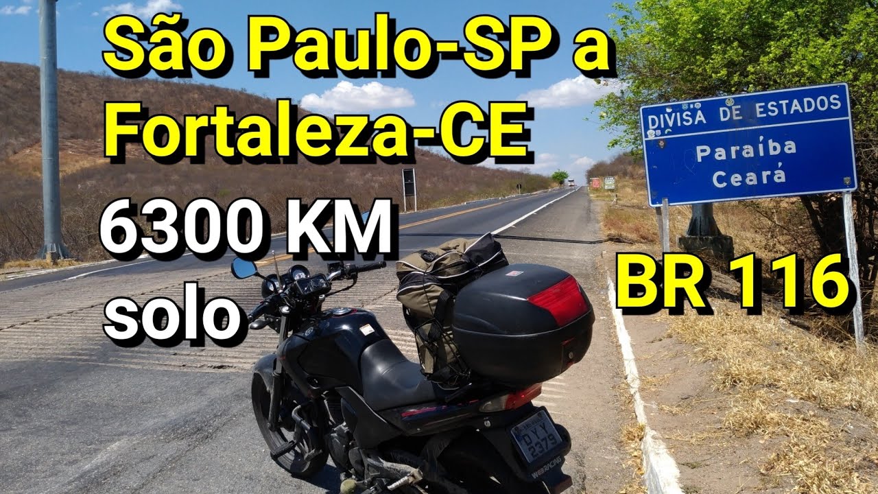 Viagem de moto de baixa cilindrada para o nordeste, solo, BR 116