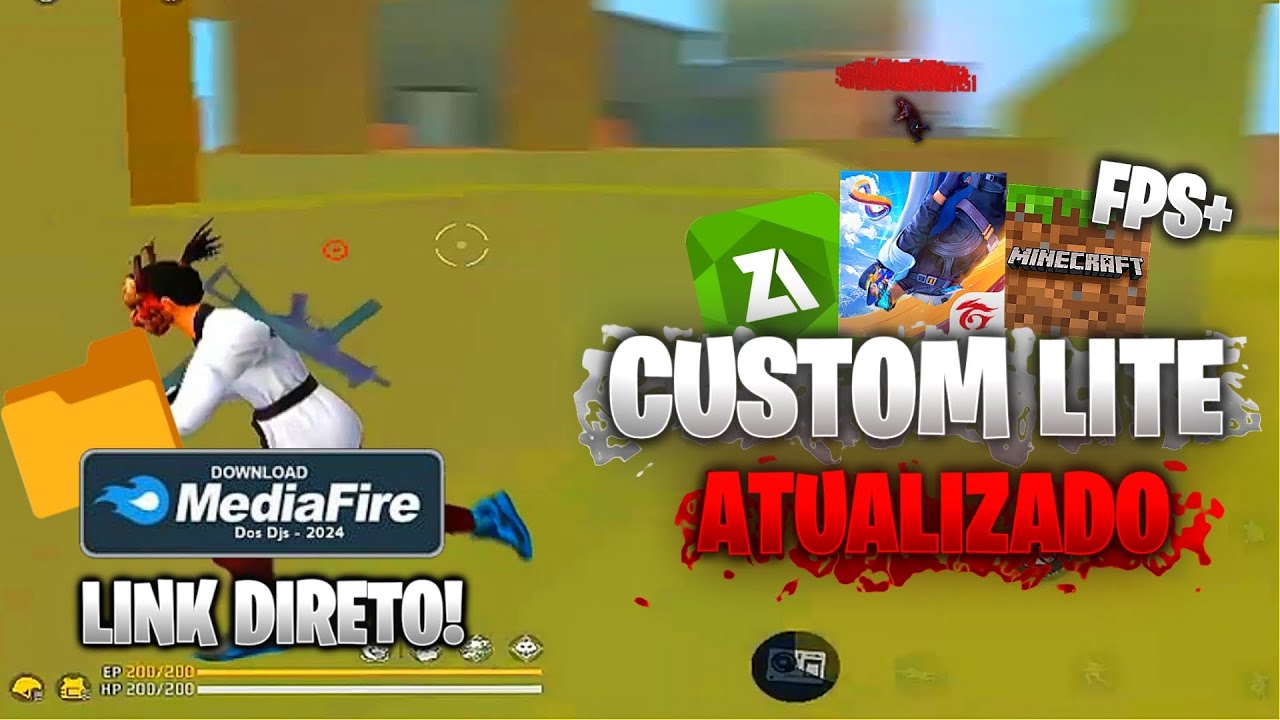 PARA TODOS CELULARES! CUSTOM LITE FREE FIRE COM 3 MB GRÁFICO DE MINECRAFT NA NOVA ATUALIZAÇÃO!