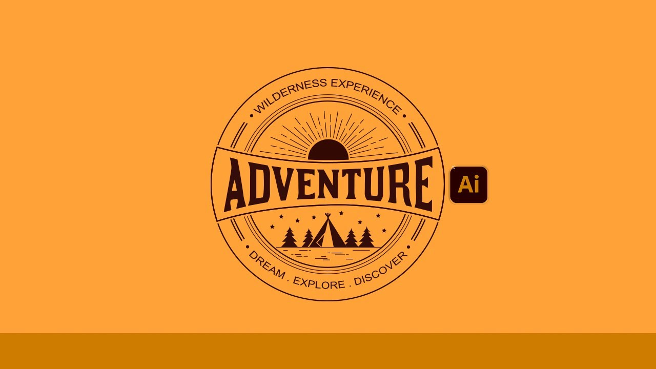 صفر تا صد طراحی لوگوی وکتور طبیعت گردی  Adventure در برنامه ایلوستریتور
